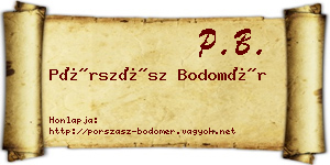 Pórszász Bodomér névjegykártya